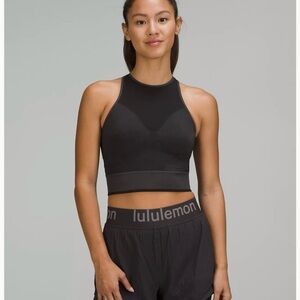 Lululemon Seamless Mesh Supportive Training Tank Top Graphite sz 8